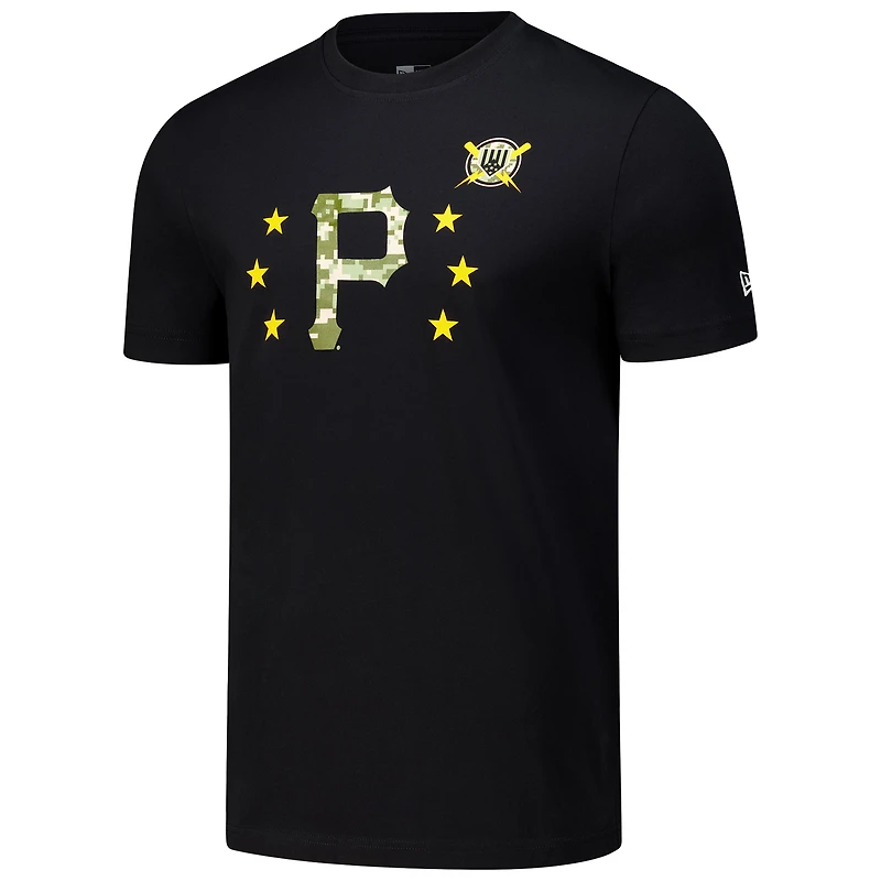Men's New Era Black Pittsburgh Pirates 2024 Armed Forces Day T-Shirt