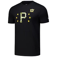 Men's New Era Black Pittsburgh Pirates 2024 Armed Forces Day T-Shirt