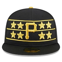 Casquette ajustée 59FIFTY d'entraînement au bâton des Pirates de Pittsburgh 2024 New Era noire pour hommes