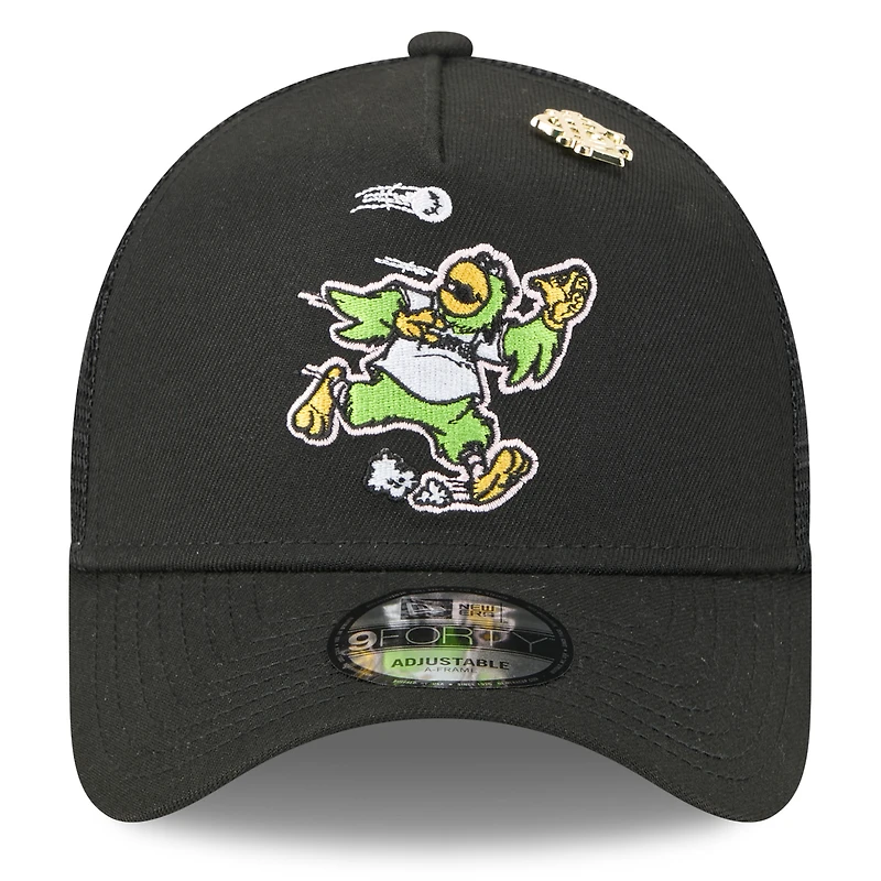 Men's New Era  Black Pittsburgh Pirates 2025 Big League Chew A-Frame 9FORTY Adjustable Trucker Hat