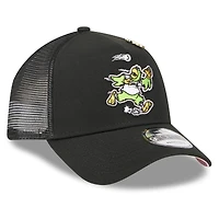 Casquette camionneur ajustable 9FORTY Big League Chew A-Frame noire New Era pour homme, Pirates de Pittsburgh 2025