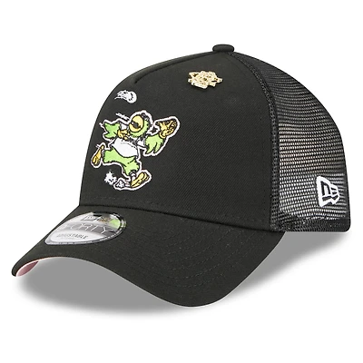 Casquette camionneur ajustable 9FORTY Big League Chew A-Frame noire New Era pour homme, Pirates de Pittsburgh 2025