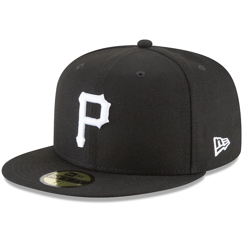 Casquette ajustée New Era 59FIFTY noire Pittsburgh Pirates pour homme