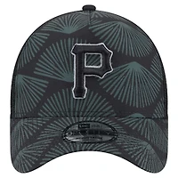 Men's New Era  Black Pittsburgh Pirates 9FORTY A-Frame Trucker Adjustable Hat
