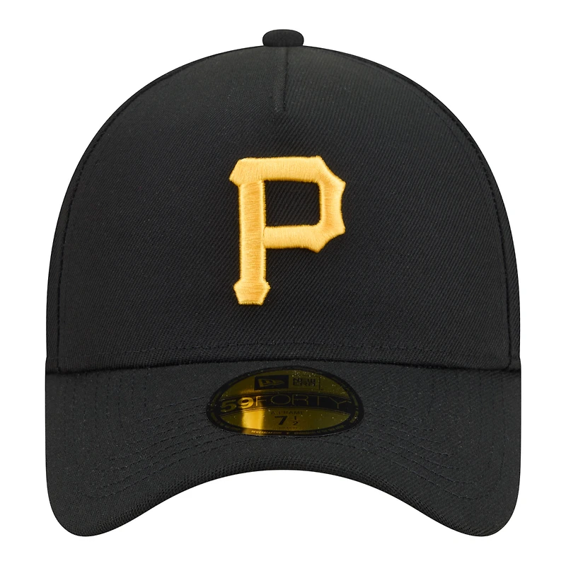 Men's New Era  Black Pittsburgh Pirates A-Frame 59FORTY Fitted Hat