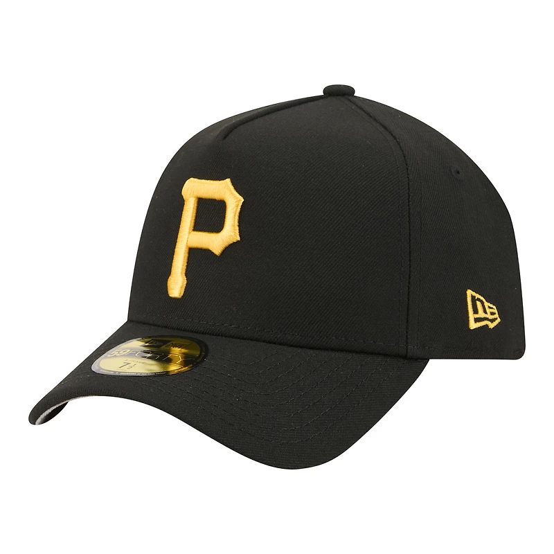 Men's New Era Black Pittsburgh Pirates A-Frame 59FORTY Fitted Hat