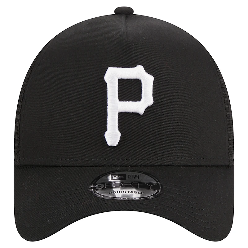Casquette réglable noire A-Frame 9FORTY Trucker des Pirates de Pittsburgh New Era pour hommes