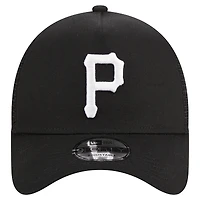 Casquette réglable noire A-Frame 9FORTY Trucker des Pirates de Pittsburgh New Era pour hommes