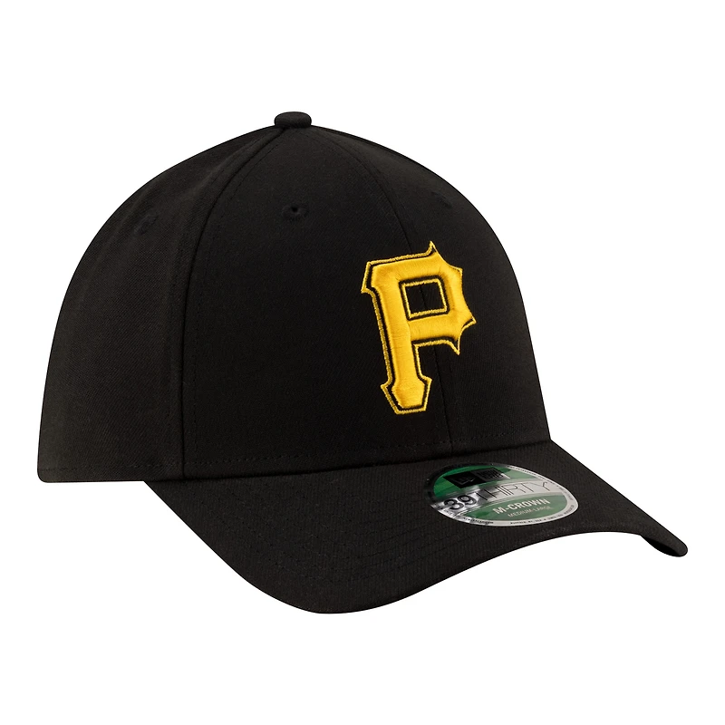 Casquette New Era noire pour homme, réplique alternative des Pirates de Pittsburgh, modèle 39THIRTY M-Crown Flex