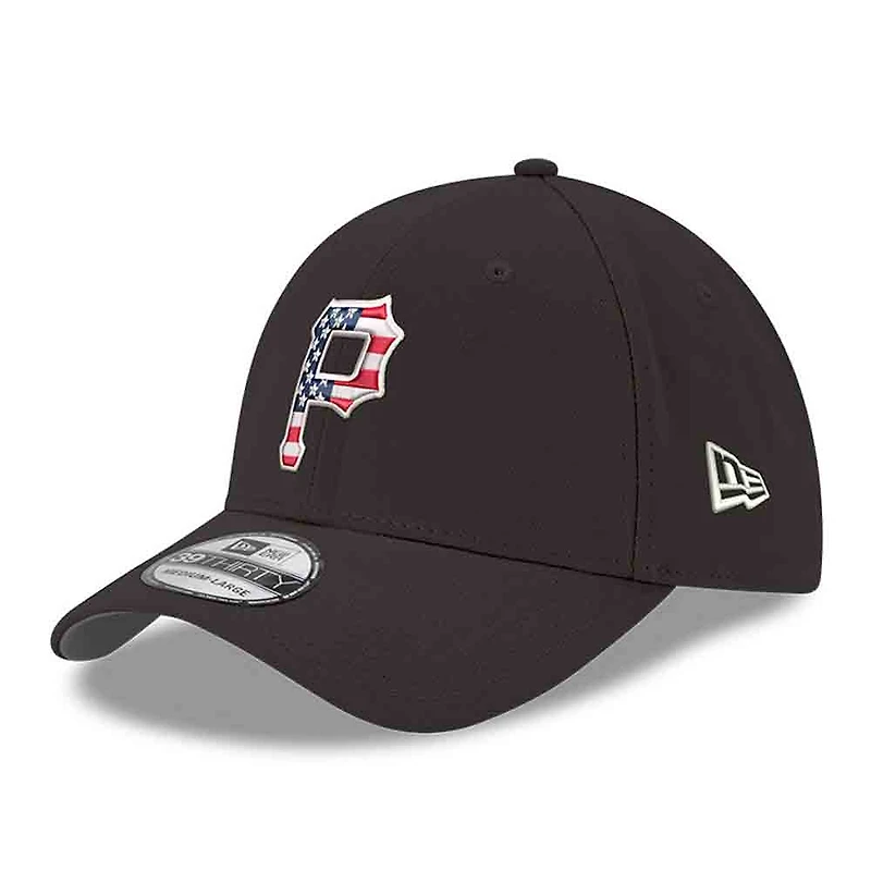 Men's New Era Black Pittsburgh Pirates America 250 39THIRTY Flex Hat