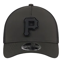 Casquette trucker ajustable New Era 9FORTY noire Pittsburgh Pirates pour homme, avec logo M-Crown et monture en A.