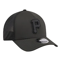 Men's New Era  Black Pittsburgh Pirates Badged M-Crown A-Frame 9FORTY Trucker Adjustable Hat