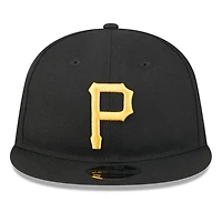 Casquette ajustable New Era noire 9FIFTY pour homme, motif rétro des Pirates de Pittsburgh, avec couronne, style Hall of Fame