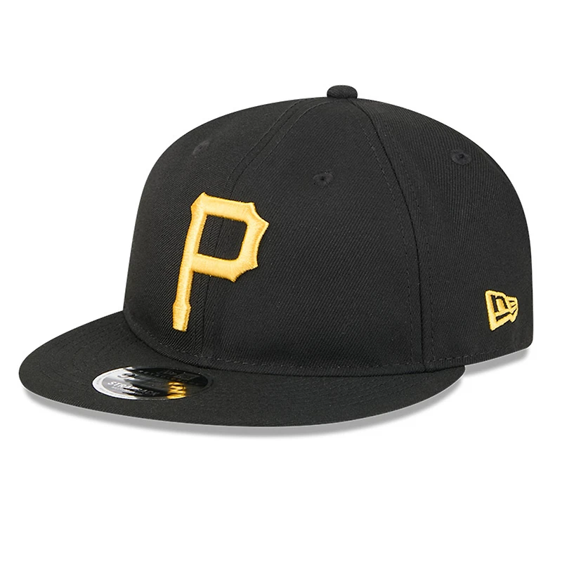Casquette ajustable New Era noire 9FIFTY pour homme, motif rétro des Pirates de Pittsburgh, avec couronne, style Hall of Fame