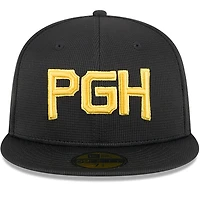 Men's New Era Black Pittsburgh Pirates City Connect Batting Practice 59FIFTY Fitted Hat