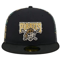 Men's New Era Black Pittsburgh Pirates Digi Camo 59FIFTY Fitted Hat
