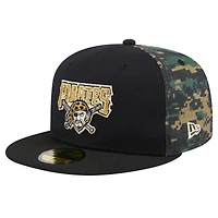 Men's New Era Black Pittsburgh Pirates Digi Camo 59FIFTY Fitted Hat