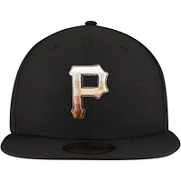 Men's New Era Black Pittsburgh Pirates Dune Gradient Side Patch 59FIFTY Fitted Hat