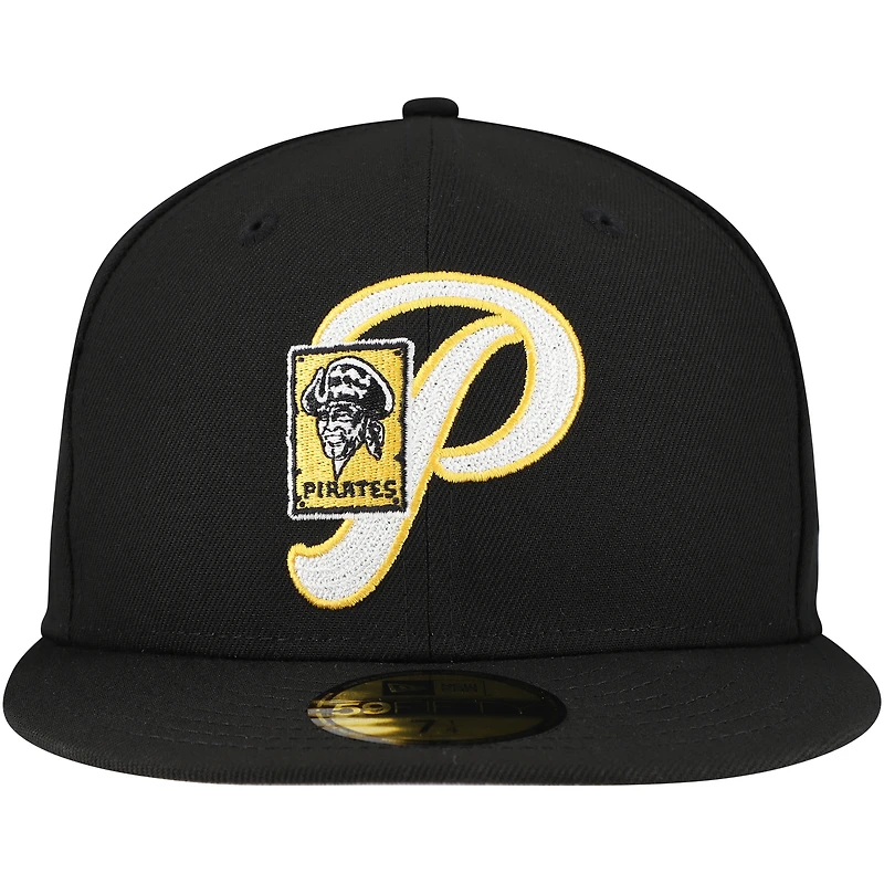 Men's New Era Black Pittsburgh Pirates  Duo Logo 2.0 59FIFTY Fitted Hat