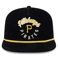 Men's New Era  Black Pittsburgh Pirates Full Circle Corduroy Golfer Adjustable Hat