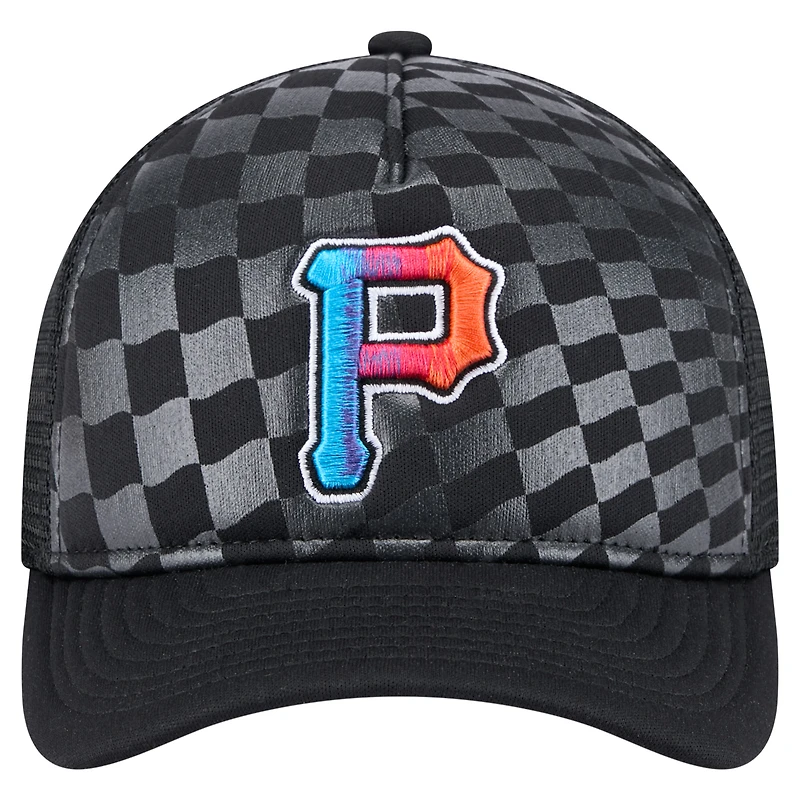 Casquette ajustable 9FORTY A-Frame M-Crown Trucker pour homme New Era noire des Pirates de Pittsburgh