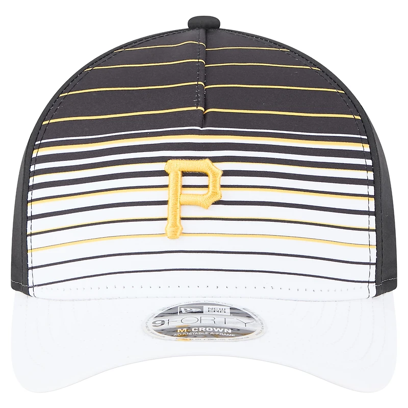 Casquette ajustable 9FORTY M-Crown noire dégradée des Pirates de Pittsburgh de New Era pour homme