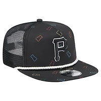 Men's New Era  Black Pittsburgh Pirates Gummy Golfer Trucker Snapback Hat
