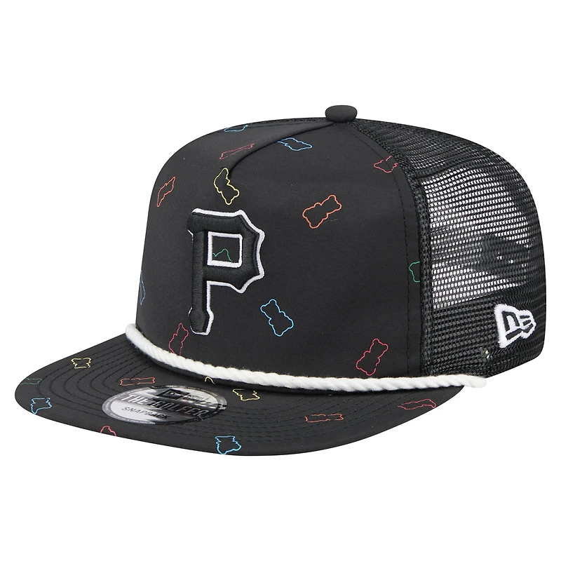 Men's New Era  Black Pittsburgh Pirates Gummy Golfer Trucker Snapback Hat