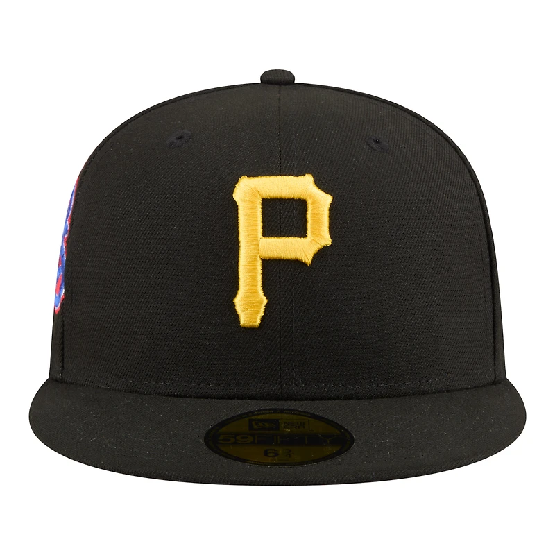 Men's New Era Black Pittsburgh Pirates Hidden Hit 59FIFTY Fitted Hat