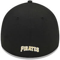 Casquette Flex 39THIRTY noire avec logo Pittsburgh Pirates New Era pour homme