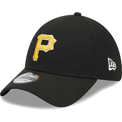 Men's New Era Black Pittsburgh Pirates Logo 39THIRTY Flex Hat