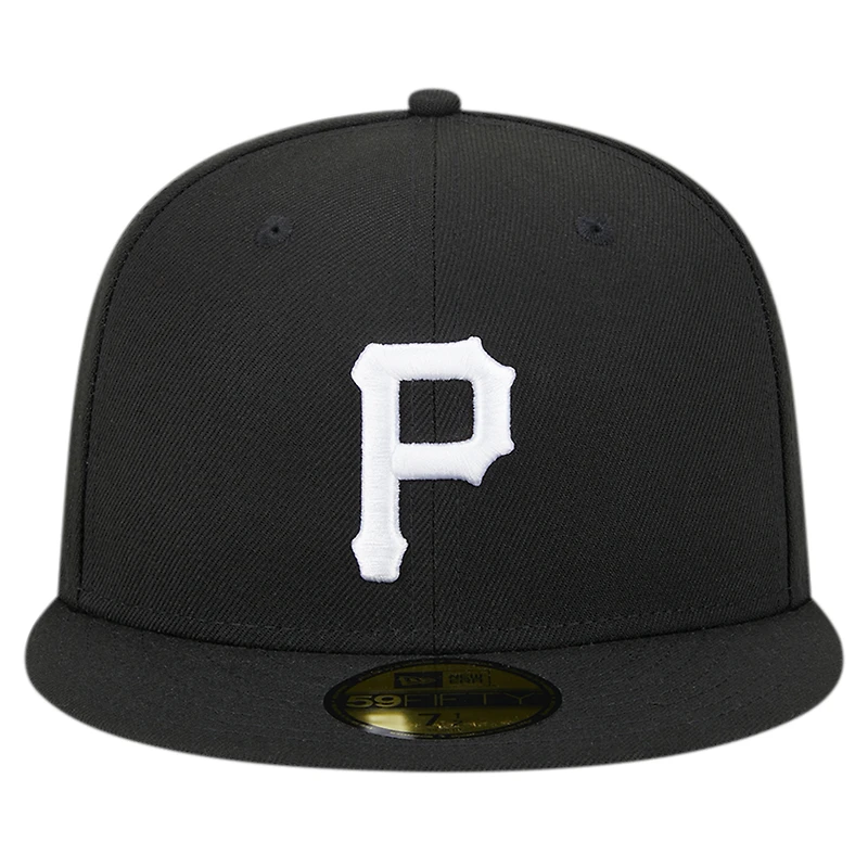 Casquette ajustée 59FIFTY noire avec logo des Pirates de Pittsburgh New Era pour hommes
