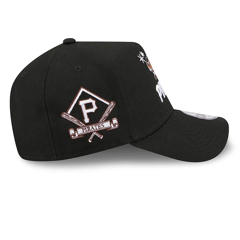 Men's New Era Black Pittsburgh Pirates Looney Tunes A-Frame 9FORTY Adjustable Hat