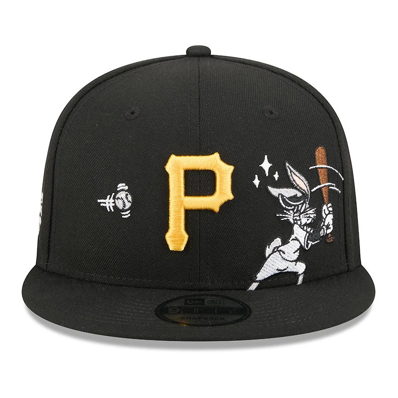 Casquette snapback New Era 9FIFTY noire Pittsburgh Pirates Looney Tunes Bugs Bunny pour homme