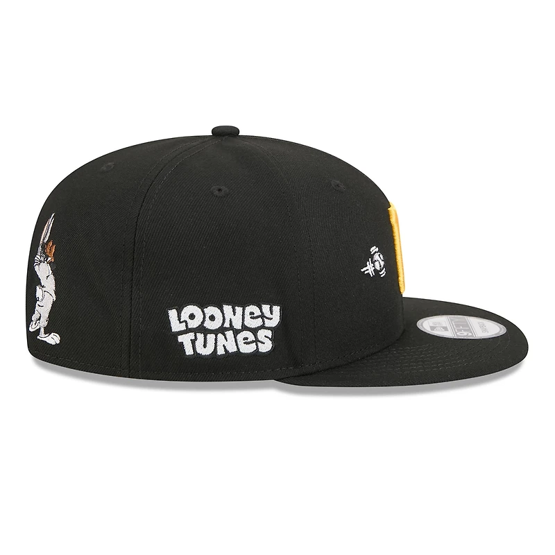 Men's New Era Black Pittsburgh Pirates Looney Tunes Bugs Bunny 9FIFTY Snapback Hat