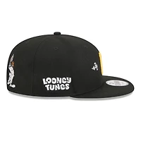 Men's New Era Black Pittsburgh Pirates Looney Tunes Bugs Bunny 9FIFTY Snapback Hat