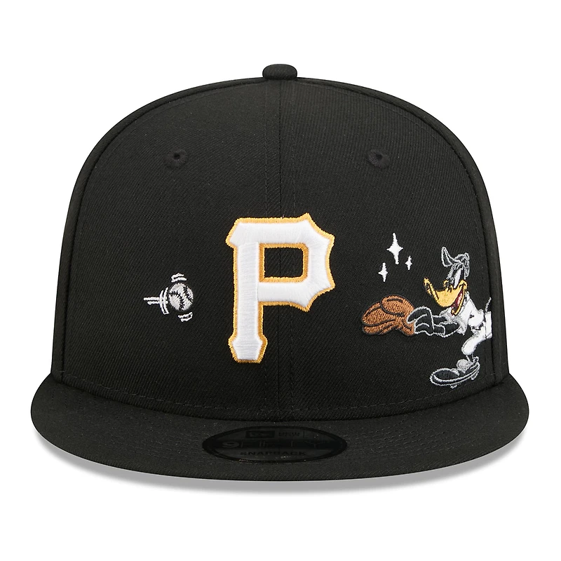 Casquette snapback New Era noire Pittsburgh Pirates Looney Tunes Daffy Duck 9FIFTY pour homme