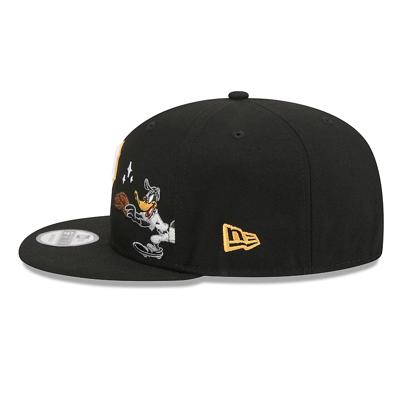 Casquette snapback New Era noire Pittsburgh Pirates Looney Tunes Daffy Duck 9FIFTY pour homme
