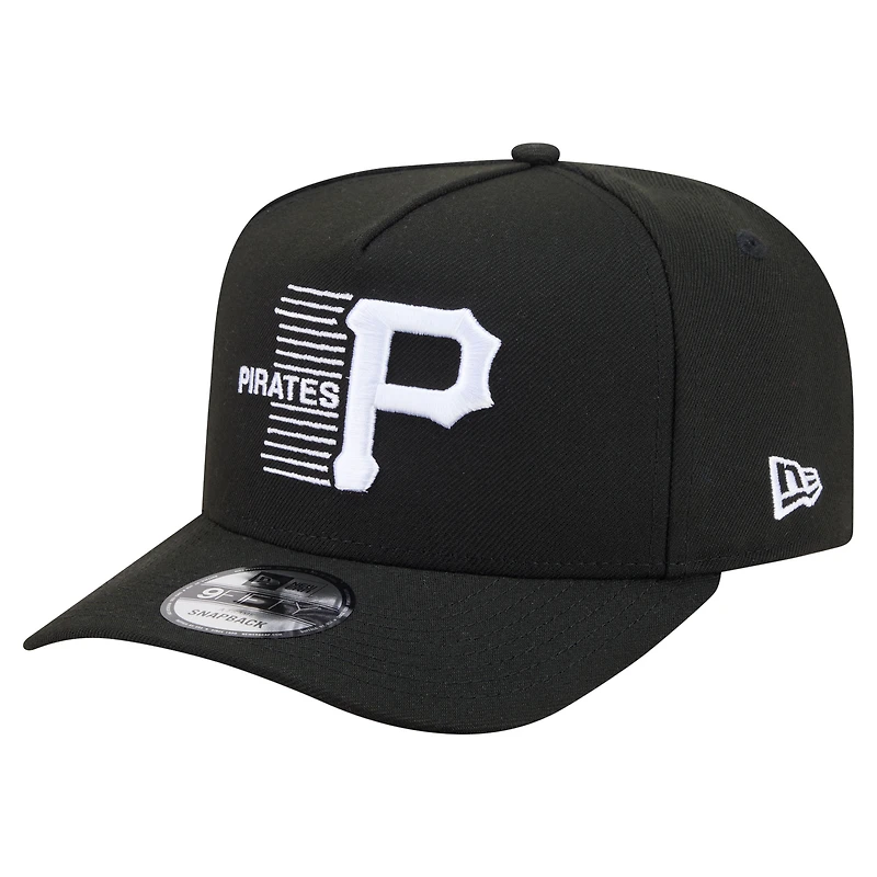 Casquette snapback New Era noire Pittsburgh Pirates Motion A-Frame 9FIFTY pour homme