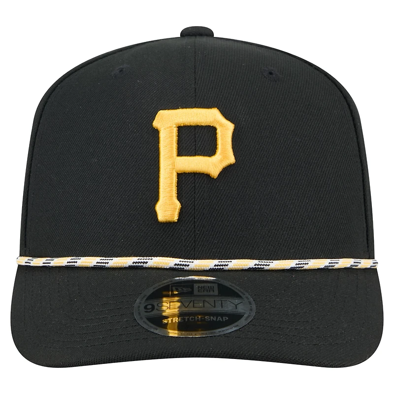 Men's New Era Black Pittsburgh Pirates Multi-Rope 9SEVENTY Stretch-Snap Hat