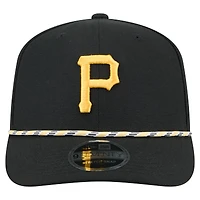 Men's New Era Black Pittsburgh Pirates Multi-Rope 9SEVENTY Stretch-Snap Hat