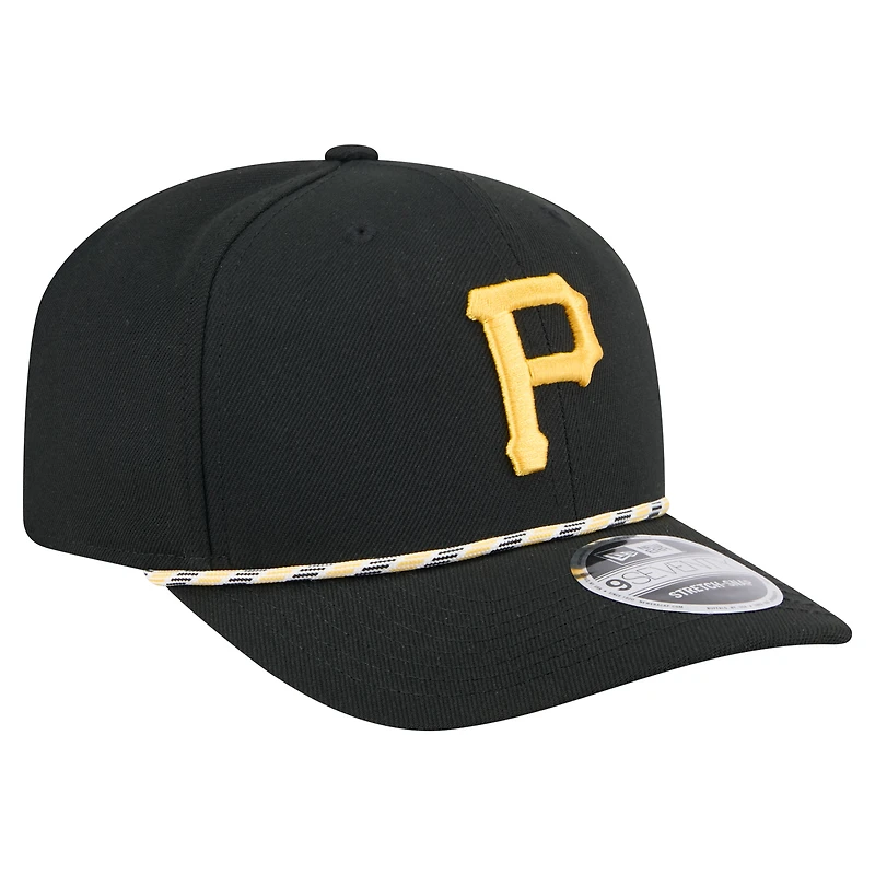 Men's New Era Black Pittsburgh Pirates Multi-Rope 9SEVENTY Stretch-Snap Hat