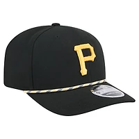 Men's New Era Black Pittsburgh Pirates Multi-Rope 9SEVENTY Stretch-Snap Hat