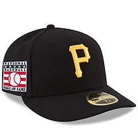 Casquette ajustée 59FIFTY à profil bas du Temple de la renommée baseball national des Pirates Pittsburgh New Era pour hommes, noire