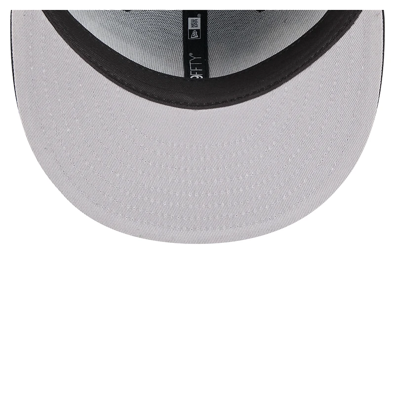 Men's New Era Black Pittsburgh Pirates Overlap 59FIFTY Fitted Hat