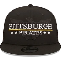 Casquette Snapback 9FIFTY Pittsburgh Pirates Patriot Trucker noire New Era pour homme