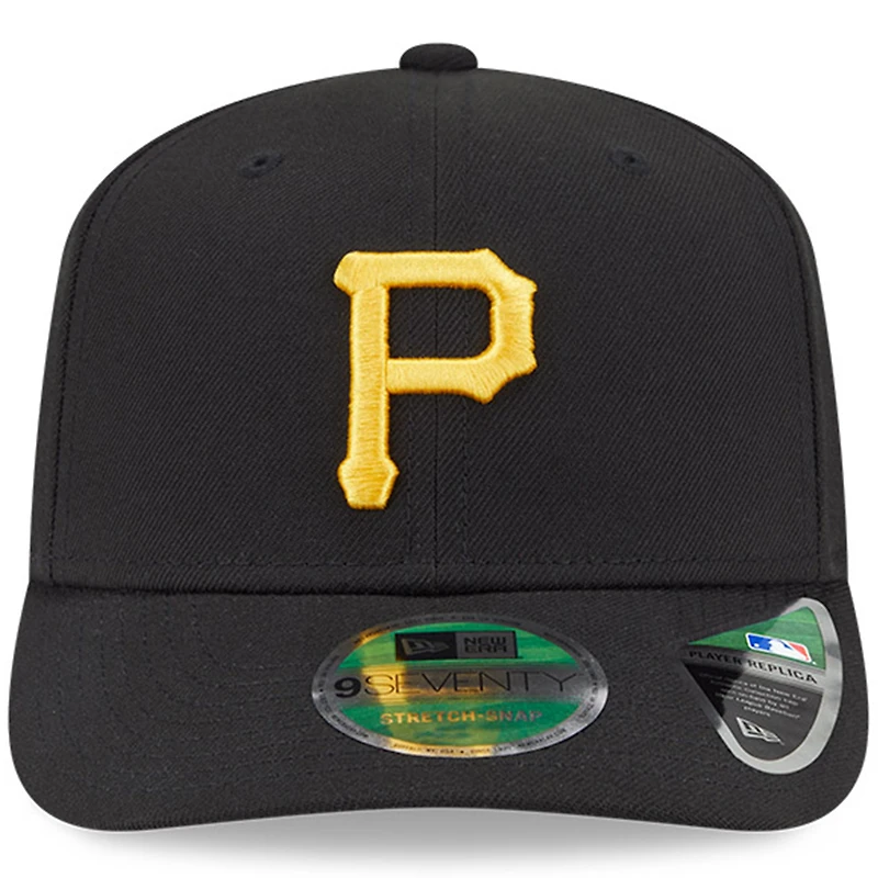 Casquette ajustable New Era noire pour homme, réplique du joueur des Pirates de Pittsburgh 9SEVENTY