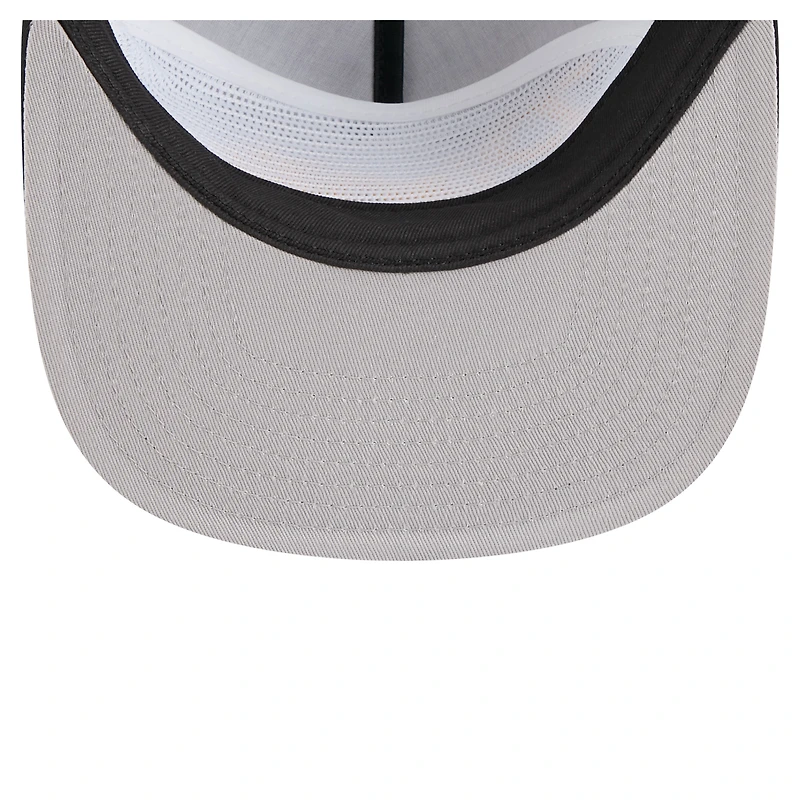 Casquette de golf ajustable noire New Era pour homme, motif rétro en satin des Pirates de Pittsburgh