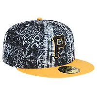 Casquette ajustée 59FIFTY Pittsburgh Pirates Sands New Era noire pour hommes