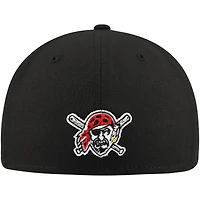 Men's New Era Black Pittsburgh Pirates Shadow Logo 59FIFTY Fitted Hat